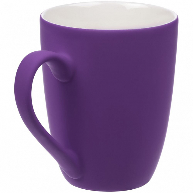 Кружка Good Morning с покрытием софт-тач, фиолетовая с логотипом  заказать по выгодной цене в кибермаркете AvroraStore