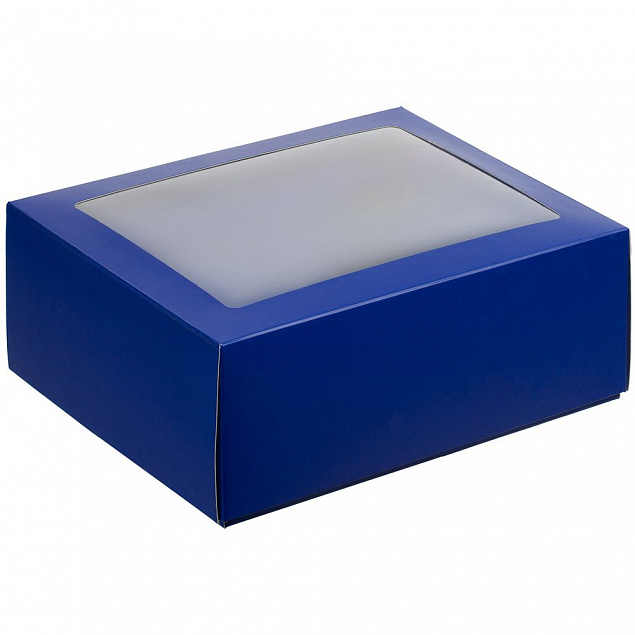 Коробка с окном InSight, синяя с логотипом в Москве заказать по выгодной цене в кибермаркете AvroraStore