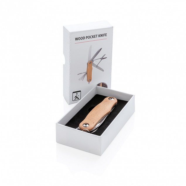 Карманный нож Wood, коричневый с логотипом в Москве заказать по выгодной цене в кибермаркете AvroraStore