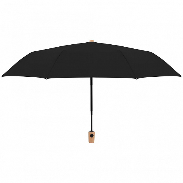 Зонт складной Nature Magic, черный с логотипом в Москве заказать по выгодной цене в кибермаркете AvroraStore
