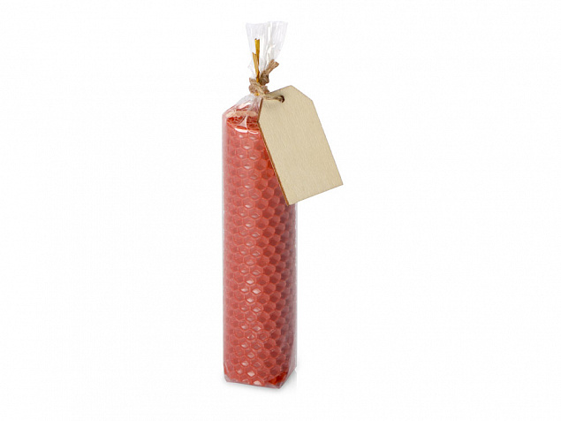 Свеча из вощины 3 х 12,5 см с деревянным ярлыком, красный с логотипом  заказать по выгодной цене в кибермаркете AvroraStore