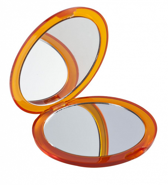 Зеркало Smile круглое, оранжевое с логотипом в Москве заказать по выгодной цене в кибермаркете AvroraStore