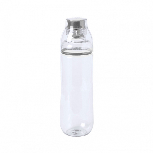 Бутылка для воды FIT, 700 мл; 24,5х7,4см, прозрачный с серым, пластик rPET с логотипом в Москве заказать по выгодной цене в кибермаркете AvroraStore
