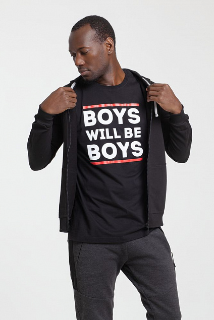 Футболка Boys Will Be Boys, черная с логотипом в Москве заказать по выгодной цене в кибермаркете AvroraStore