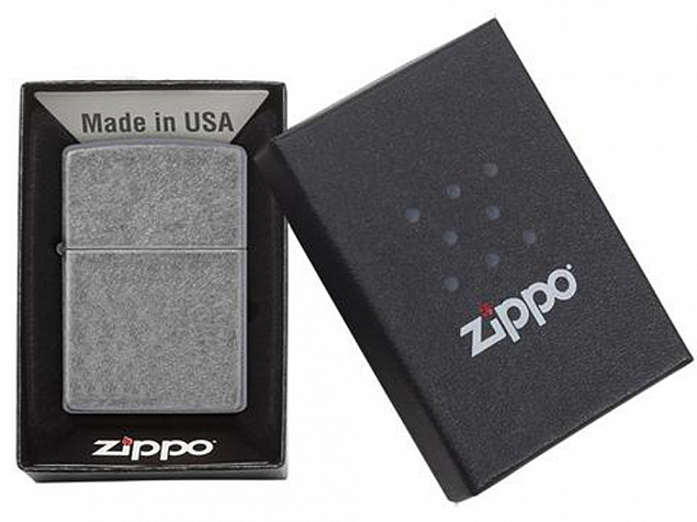 Зажигалка ZIPPO Classic с покрытием ™Plate с логотипом в Москве заказать по выгодной цене в кибермаркете AvroraStore