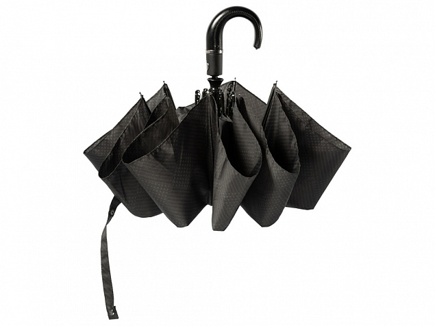 Складной зонт Horton Black с логотипом в Москве заказать по выгодной цене в кибермаркете AvroraStore