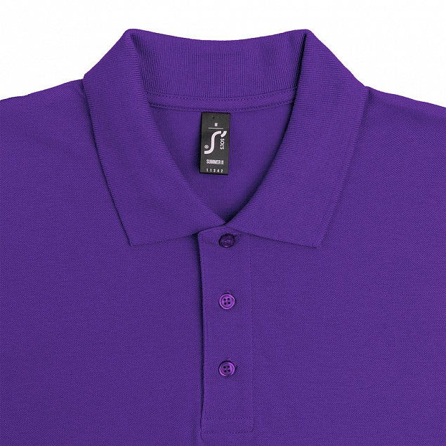 Рубашка поло мужская SUMMER 170, темно-фиолетовая с логотипом в Москве заказать по выгодной цене в кибермаркете AvroraStore