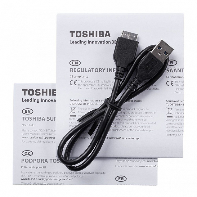Внешний диск Toshiba Canvio, USB 3.0, 1Тб, черный с логотипом в Москве заказать по выгодной цене в кибермаркете AvroraStore