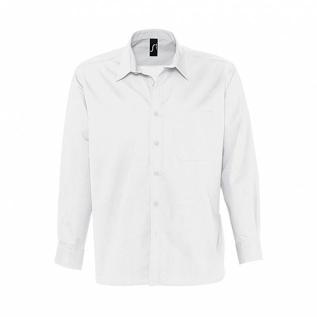 Рубашка мужская с длинным рукавом BRADFORD белая с логотипом в Москве заказать по выгодной цене в кибермаркете AvroraStore