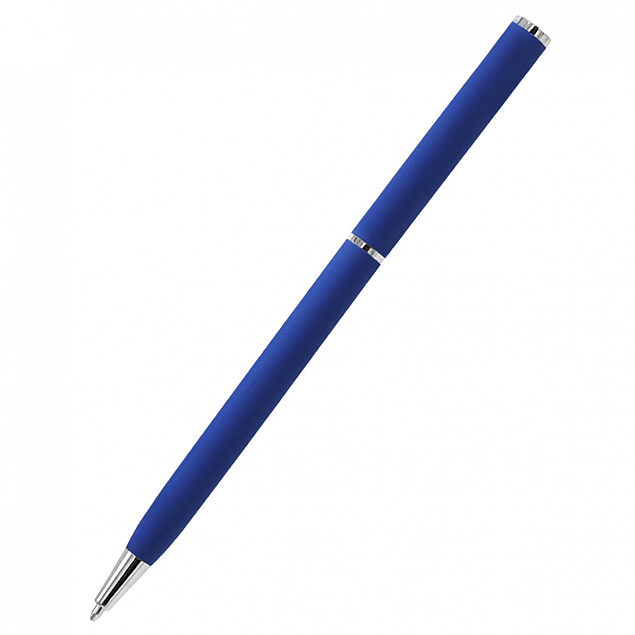 Ручка металлическая Tinny Soft софт-тач, тёмно-синяя с логотипом в Москве заказать по выгодной цене в кибермаркете AvroraStore