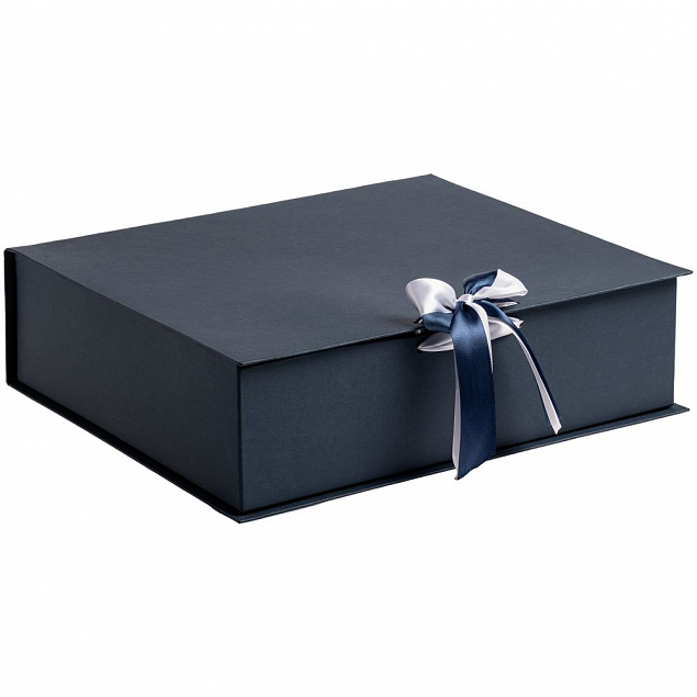 Коробка на лентах Tie Up, синяя с логотипом в Москве заказать по выгодной цене в кибермаркете AvroraStore