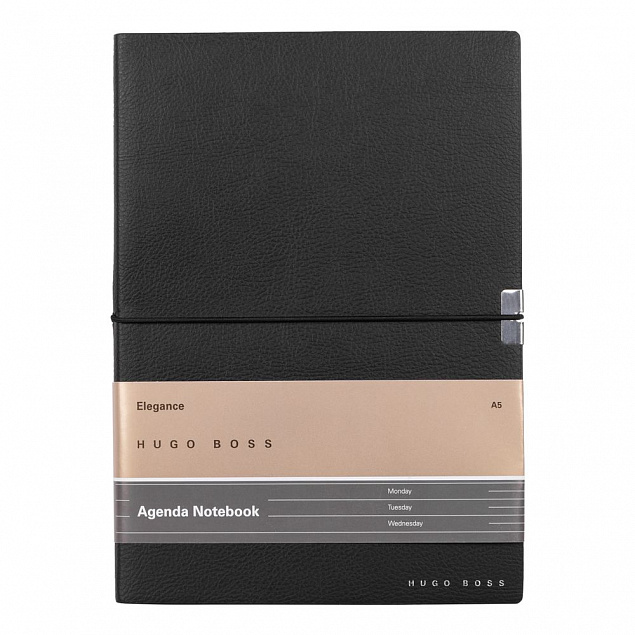 Блокнот A5 Elegance Storyline, черный с логотипом  заказать по выгодной цене в кибермаркете AvroraStore