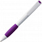 Ручка шариковая Grip, белая с фиолетовым с логотипом в Москве заказать по выгодной цене в кибермаркете AvroraStore