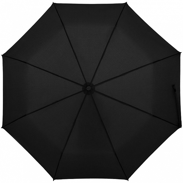 Зонт складной Clevis с ручкой-карабином, черный с логотипом в Москве заказать по выгодной цене в кибермаркете AvroraStore