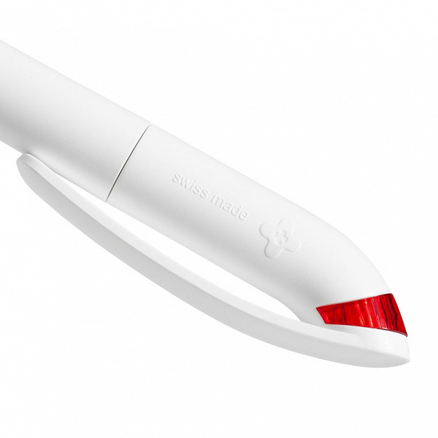 Ручка шариковая Beo Sport, белая с красным с логотипом в Москве заказать по выгодной цене в кибермаркете AvroraStore