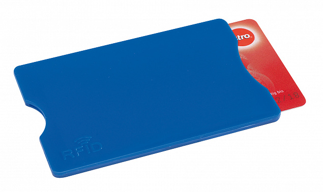 Футляр для кредитной карты PROTECTOR, синий с логотипом в Москве заказать по выгодной цене в кибермаркете AvroraStore
