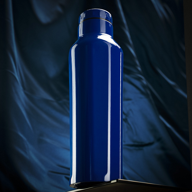 Термобутылка для напитков E-shape (синий) с логотипом в Москве заказать по выгодной цене в кибермаркете AvroraStore