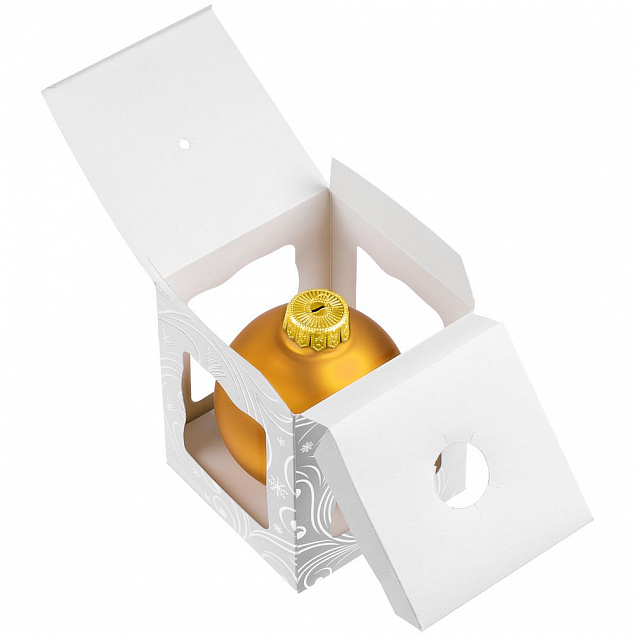 Елочный шар Gala Night Matt в коробке с тиснением, золотистый, 8 см с логотипом в Москве заказать по выгодной цене в кибермаркете AvroraStore