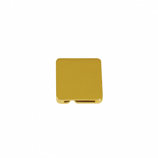 Шильд бегунок на резинку квадрат 15*15*3 мм мет. золотое покрытие с логотипом в Москве заказать по выгодной цене в кибермаркете AvroraStore