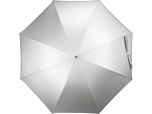 Зонт трость Ривер, механический 23, серебристый/черный с логотипом в Москве заказать по выгодной цене в кибермаркете AvroraStore