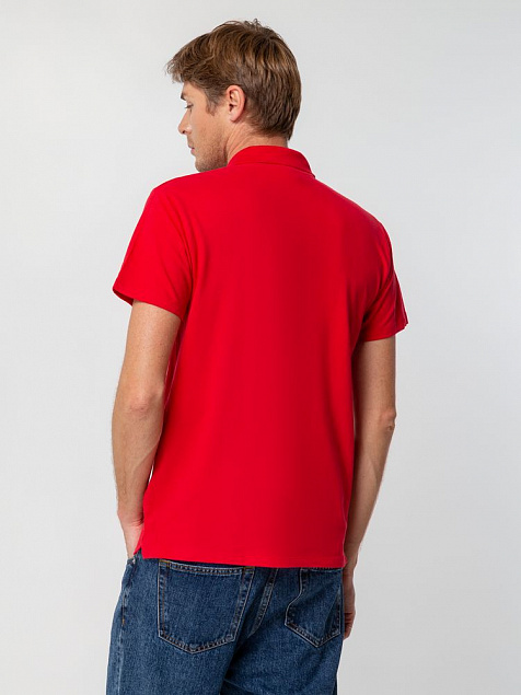 Рубашка поло мужская SPRING 210, красная с логотипом в Москве заказать по выгодной цене в кибермаркете AvroraStore