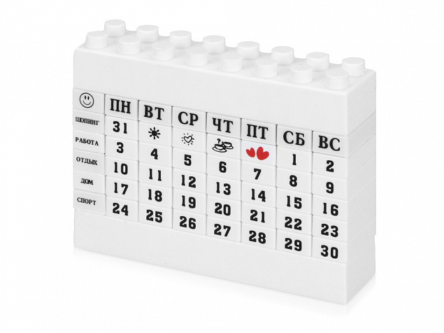 Календарь Лего, белый с логотипом в Москве заказать по выгодной цене в кибермаркете AvroraStore
