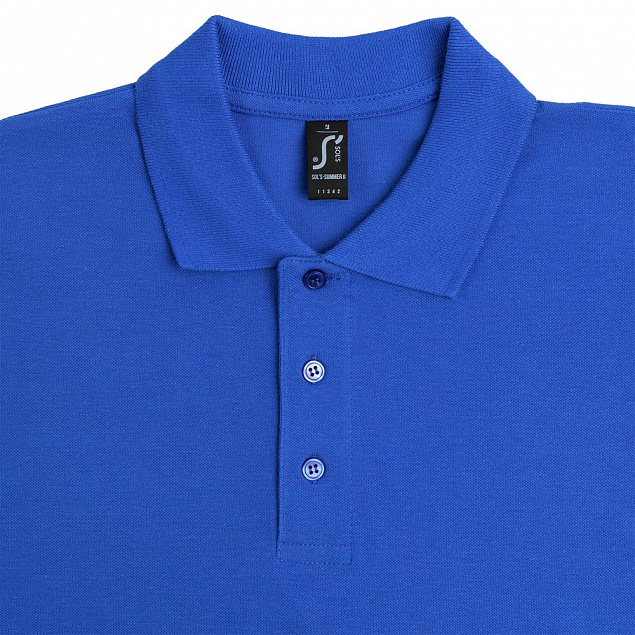 Рубашка поло мужская SUMMER 170, ярко-синяя (royal) с логотипом в Москве заказать по выгодной цене в кибермаркете AvroraStore