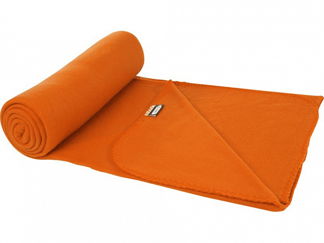 Одеяло Willow из флиса, вторичного ПЭТ, оранжевый с логотипом в Москве заказать по выгодной цене в кибермаркете AvroraStore
