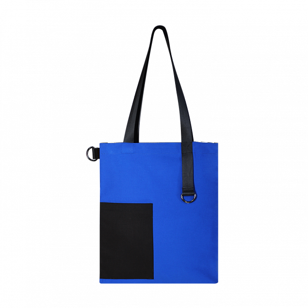 Шоппер Superbag Color (синий с чёрным) с логотипом в Москве заказать по выгодной цене в кибермаркете AvroraStore