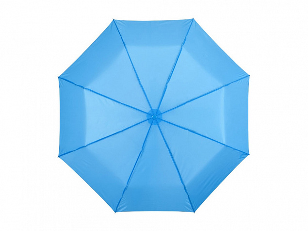 Зонт Ida трехсекционный 21,5, голубой с логотипом в Москве заказать по выгодной цене в кибермаркете AvroraStore