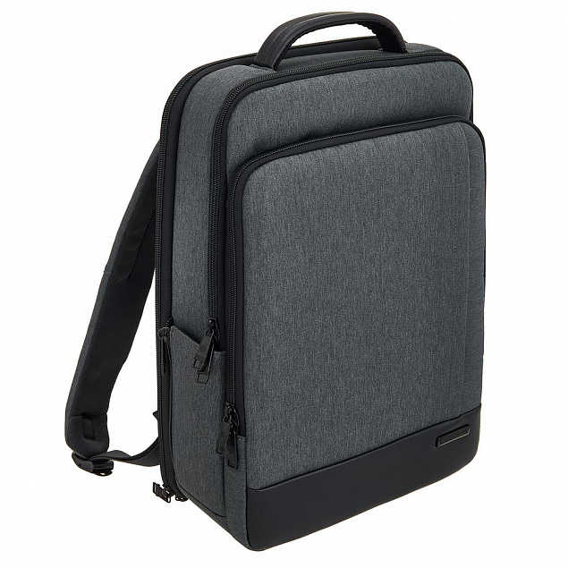 Рюкзак для ноутбука Santiago Slim, серый с логотипом  заказать по выгодной цене в кибермаркете AvroraStore