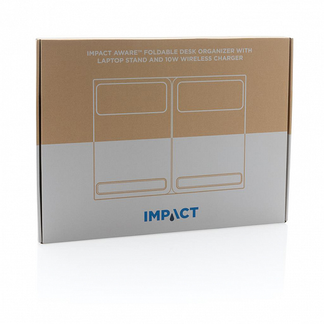 Складной органайзер из rPET с подставкой для ноутбука и док-станцией Impact Aware™ с логотипом  заказать по выгодной цене в кибермаркете AvroraStore