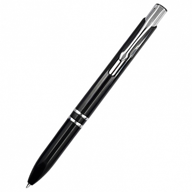 Ручка пластиковая Milana, чёрная с логотипом в Москве заказать по выгодной цене в кибермаркете AvroraStore