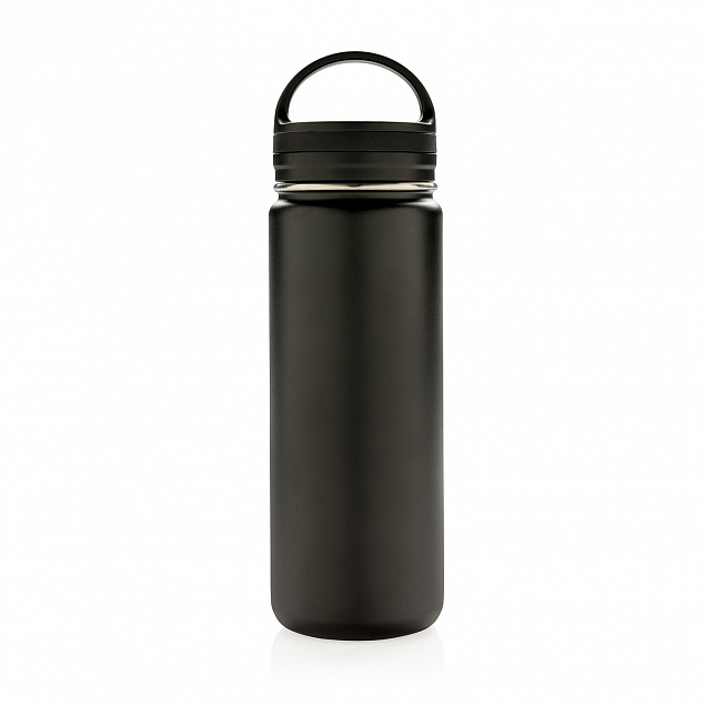 Герметичная вакуумная бутылка с широким горлышком, черная с логотипом в Москве заказать по выгодной цене в кибермаркете AvroraStore