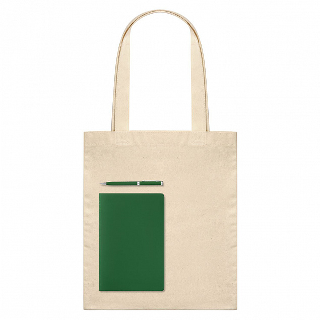 Подарочный набор Lite, зеленый (шоппер, блокнот, ручка) с логотипом в Москве заказать по выгодной цене в кибермаркете AvroraStore