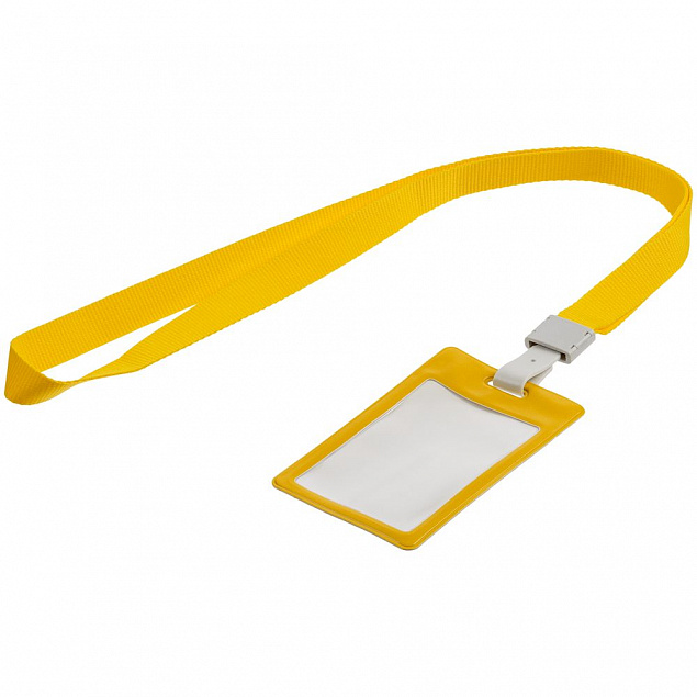 Карман для бейджа с лентой Staff, желтый с логотипом в Москве заказать по выгодной цене в кибермаркете AvroraStore
