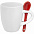 Кофейная кружка Pairy с ложкой, белая с логотипом  заказать по выгодной цене в кибермаркете AvroraStore