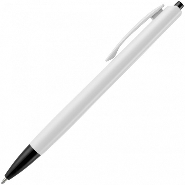 Ручка шариковая Tick, белая с черным с логотипом в Москве заказать по выгодной цене в кибермаркете AvroraStore