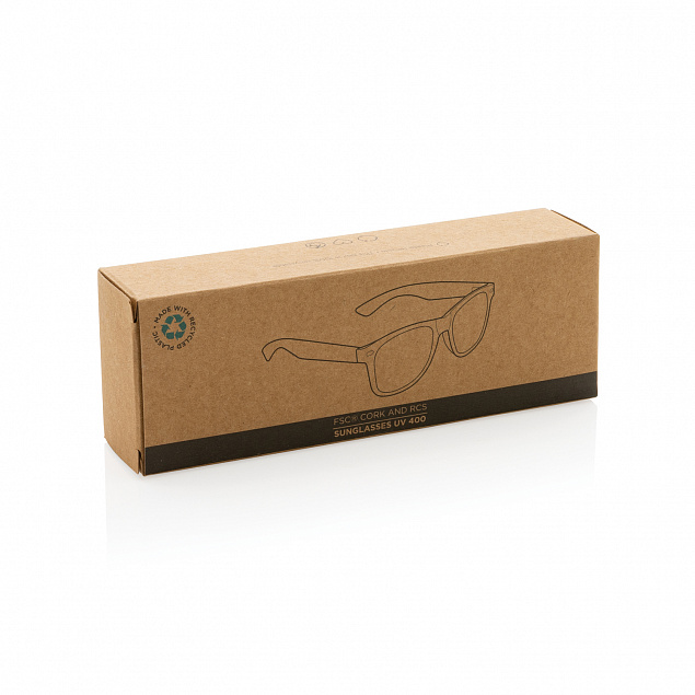 Солнцезащитные очки Cork из переработанного пластика, UV 400 с логотипом в Москве заказать по выгодной цене в кибермаркете AvroraStore