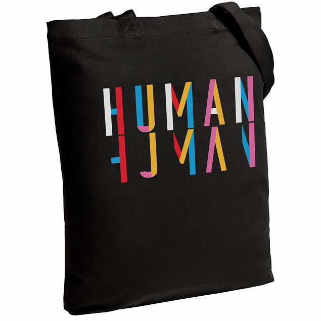 Холщовая сумка Human, черная с логотипом в Москве заказать по выгодной цене в кибермаркете AvroraStore