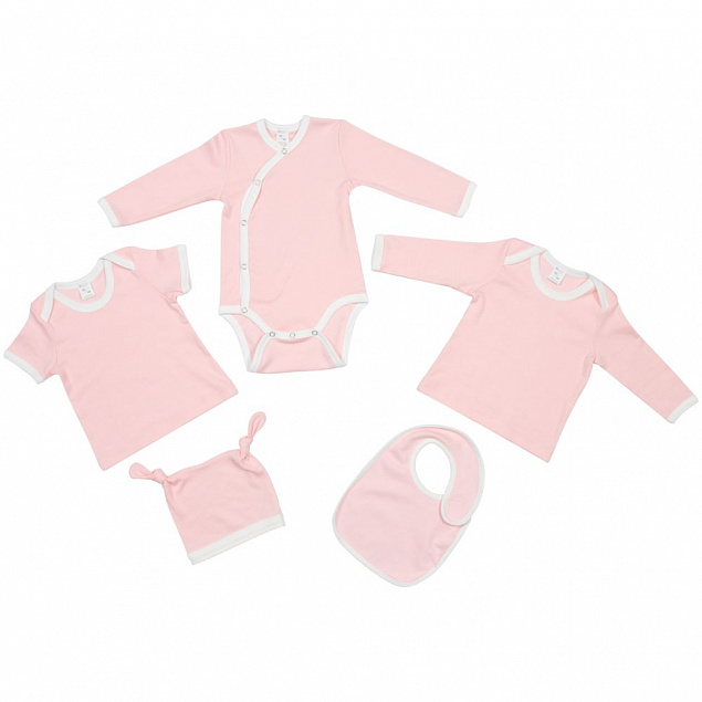 Боди детское Baby Prime, розовое с молочно-белым с логотипом в Москве заказать по выгодной цене в кибермаркете AvroraStore