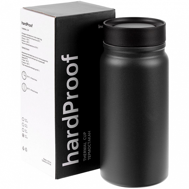 Термостакан Hardproof, черный с логотипом в Москве заказать по выгодной цене в кибермаркете AvroraStore