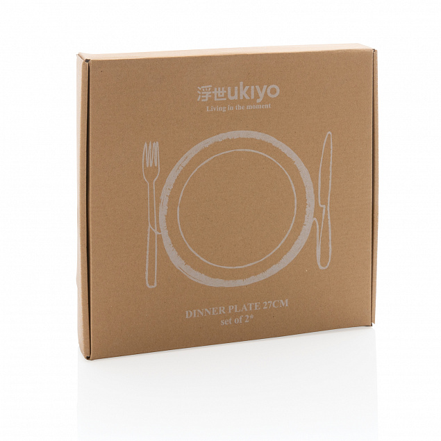 Набор керамических тарелок Ukiyo, 2 шт. с логотипом в Москве заказать по выгодной цене в кибермаркете AvroraStore