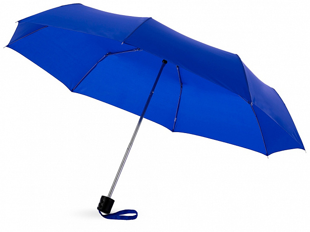 Зонт Ida трехсекционный 21,5, ярко-синий с логотипом в Москве заказать по выгодной цене в кибермаркете AvroraStore