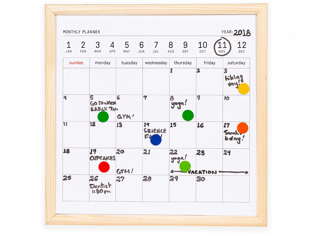 Календарь для заметок с маркером Whiteboard calendar с логотипом в Москве заказать по выгодной цене в кибермаркете AvroraStore