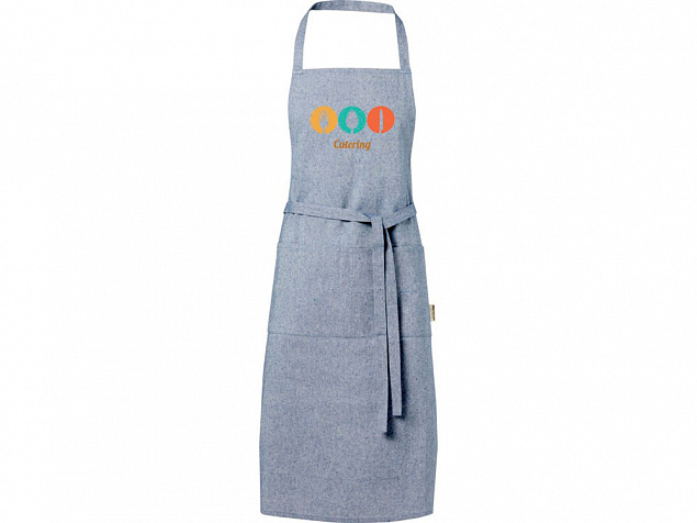 Pheebs 200 g/m² recycled cotton apron, синий с логотипом в Москве заказать по выгодной цене в кибермаркете AvroraStore
