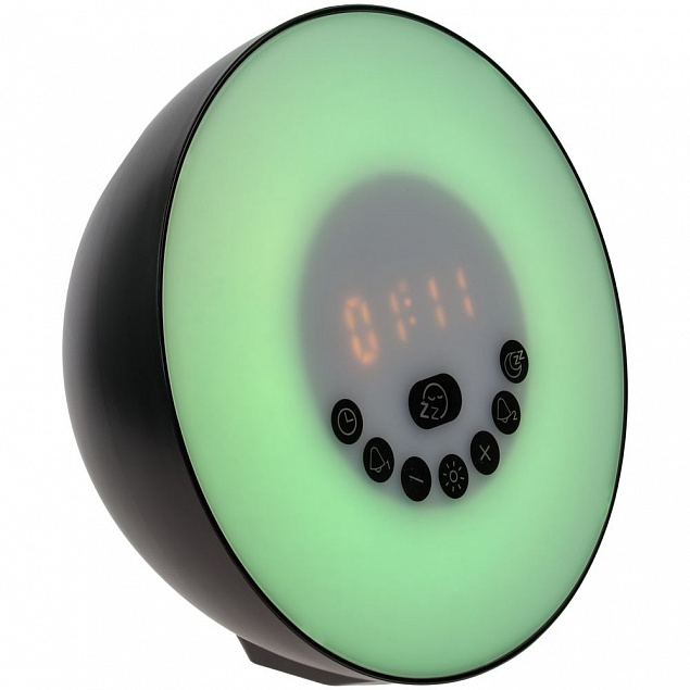 Лампа-колонка dreamTime для пробуждения светом и музыкой, черная с логотипом в Москве заказать по выгодной цене в кибермаркете AvroraStore