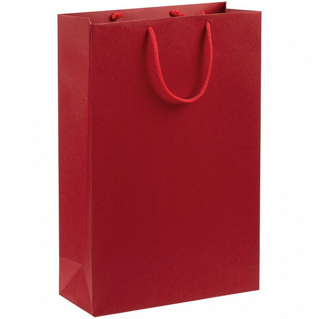 Пакет бумажный Porta, средний, красный с логотипом  заказать по выгодной цене в кибермаркете AvroraStore