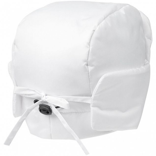 Шапка-ушанка Shelter, белая с логотипом в Москве заказать по выгодной цене в кибермаркете AvroraStore