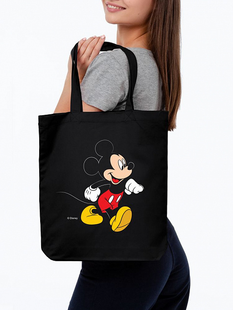 Холщовая сумка «Микки Маус. Easygoing», черная с логотипом в Москве заказать по выгодной цене в кибермаркете AvroraStore